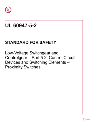 UL 60947-5-2 PDF UL 60947-5-2 PDF